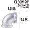 B & K STZ Industries 1 in. FIP each X 1 in. D FIP Galvanized Malleable Iron 90 Degree Elbow 311UPE90-1 - alternate 2